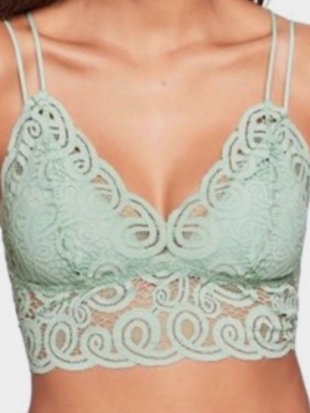 8893. PINK Victoria's Secret Mint Green Lace Bralette Small Beach Festival
